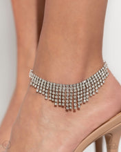 Load image into Gallery viewer, Paparazzi Curtain Confidence - White - Life Of The Party April 2024 (Anklet)
