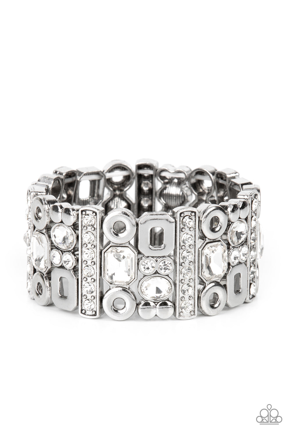 Paparazzi Dynamically Diverse - White - VENDOR _NAME - Sassy Sparkles $5 Jewelry