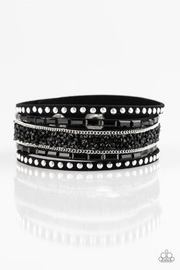 Rhinestone Rocker - Black - VENDOR _NAME - Sassy Sparkles $5 Jewelry