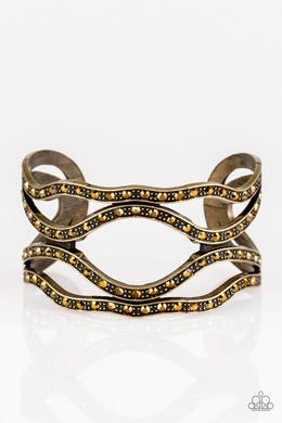 Paparazzi Speaks Volumes - Brass - VENDOR _NAME - Sassy Sparkles $5 Jewelry