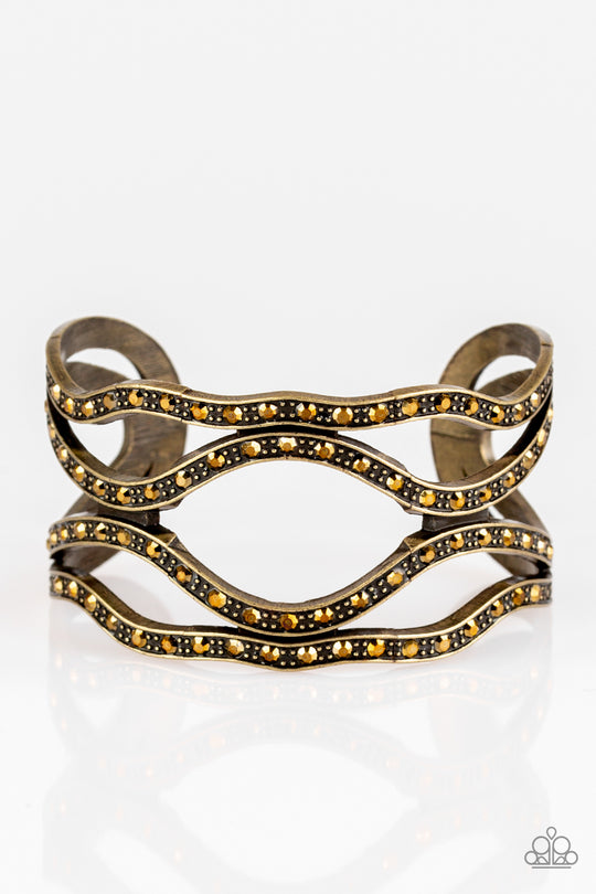 Paparazzi Speaks Volumes - Brass - VENDOR _NAME - Sassy Sparkles $5 Jewelry