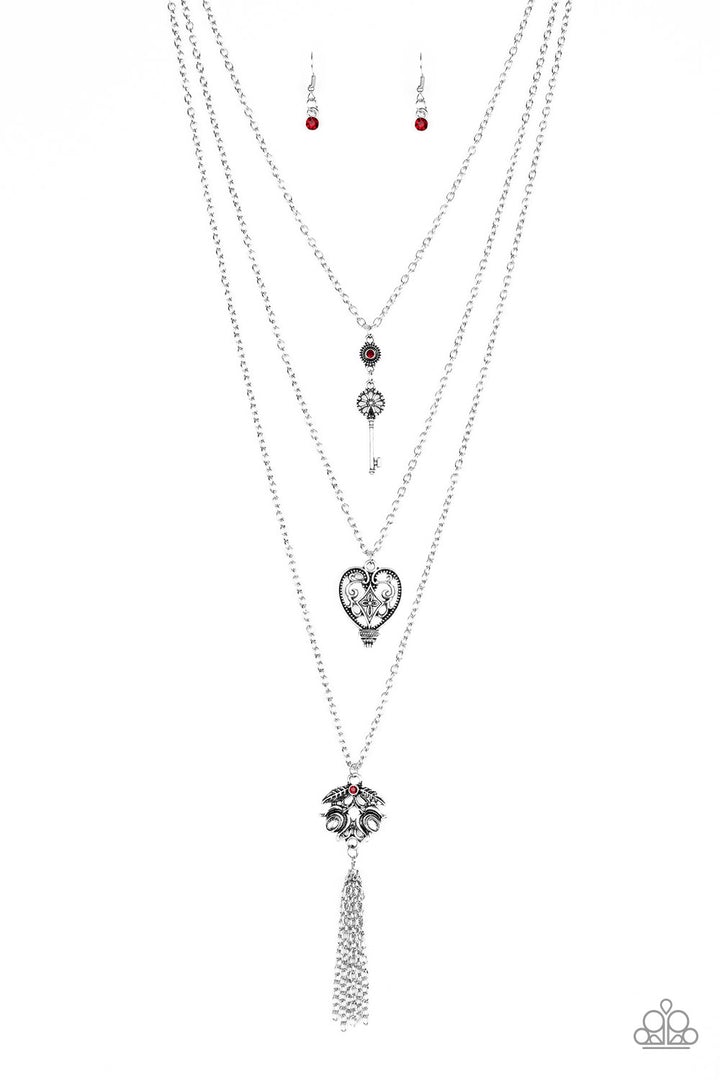 Paparazzi Love Opens All Doors - Red - VENDOR _NAME - Sassy Sparkles $5 Jewelry
