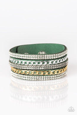 Paparazzi Fashion Fiend - Green - VENDOR _NAME - Sassy Sparkles $5 Jewelry