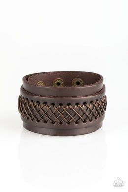Paparazzi Outlaw and Order - Brown - VENDOR _NAME - Sassy Sparkles $5 Jewelry