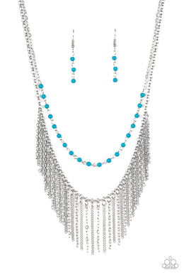 Paparazzi Fierce In Fringe - Blue - VENDOR _NAME - Sassy Sparkles $5 Jewelry