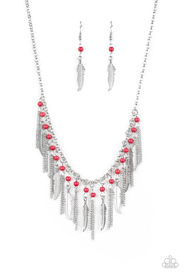 Feathered Ferocity - Red freeshipping - Sassy Sparkles $5 Jewelry