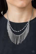 Load image into Gallery viewer, Paparazzi Fierce In Fringe - Silver - VENDOR _NAME - Sassy Sparkles $5 Jewelry
