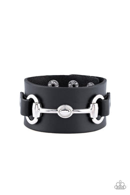 Paparazzi Biker Band - Black - VENDOR _NAME - Sassy Sparkles $5 Jewelry