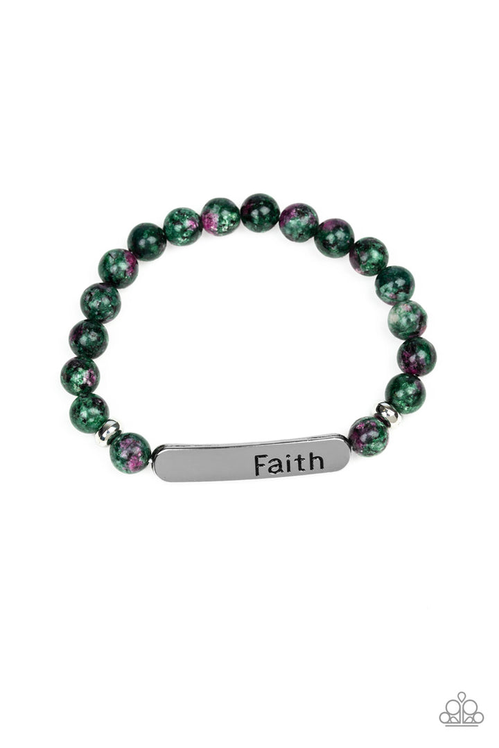 Paparazzi Faith In All Things - Green - VENDOR _NAME - Sassy Sparkles $5 Jewelry