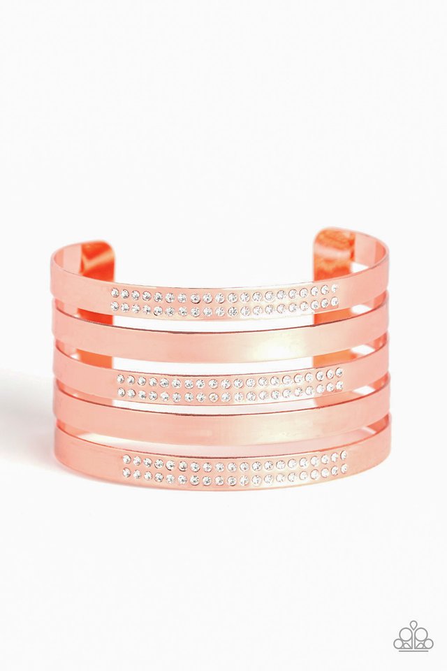 Paparazzi Big Time Shine - Copper - VENDOR _NAME - Sassy Sparkles $5 Jewelry