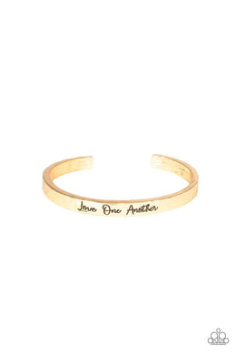 Paparazzi Love One Another - Gold - VENDOR _NAME - Sassy Sparkles $5 Jewelry