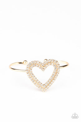 Paparazzi Heart Opener - Gold - VENDOR _NAME - Sassy Sparkles $5 Jewelry