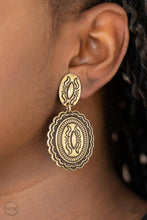 Load image into Gallery viewer, Paparazzi Ageless Artifact - Brass (Clip-on) - VENDOR _NAME - Sassy Sparkles $5 Jewelry
