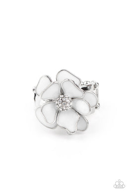 Paparazzi Hibiscus Holiday - White - VENDOR _NAME - Sassy Sparkles $5 Jewelry