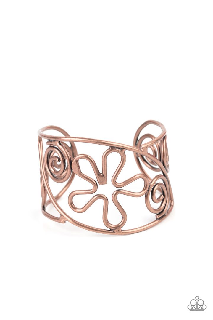 Paparazzi Groovy Sensations - Copper - VENDOR _NAME - Sassy Sparkles $5 Jewelry