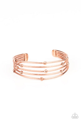 Paparazzi Face The Metallic Music - Copper - VENDOR _NAME - Sassy Sparkles $5 Jewelry