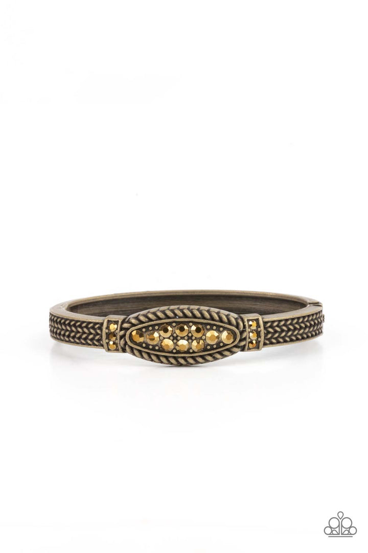 Paparazzi Locked in Luster - Brass - VENDOR _NAME - Sassy Sparkles $5 Jewelry