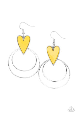 Paparazzi Happily Ever Hearts - Yellow - VENDOR _NAME - Sassy Sparkles $5 Jewelry