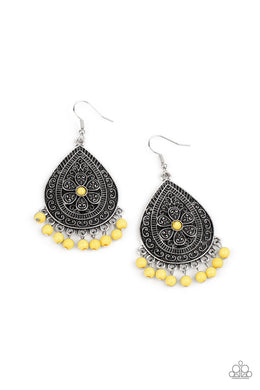 Paparazzi Blossoming Teardrops - Yellow - VENDOR _NAME - Sassy Sparkles $5 Jewelry