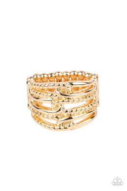 Crossing Signals - Gold - VENDOR _NAME - Sassy Sparkles $5 Jewelry