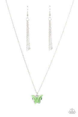 Paparazzi Butterfly Prairies - Green - VENDOR _NAME - Sassy Sparkles $5 Jewelry