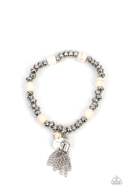 Paparazzi Whimsically Wanderlust  - White - VENDOR _NAME - Sassy Sparkles $5 Jewelry