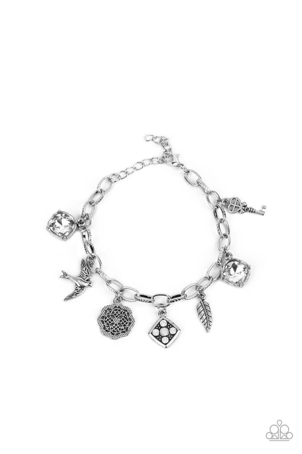 Paparazzi Fancifully Flighty - White - VENDOR _NAME - Sassy Sparkles $5 Jewelry