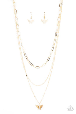 Paparazzi Bountiful Butterflies - Gold - VENDOR _NAME - Sassy Sparkles $5 Jewelry