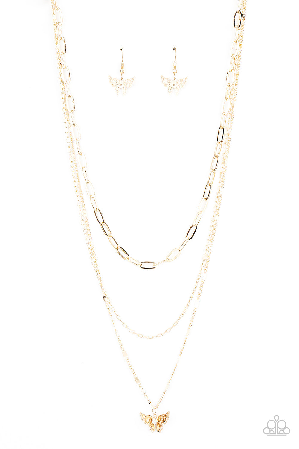Paparazzi Bountiful Butterflies - Gold - VENDOR _NAME - Sassy Sparkles $5 Jewelry