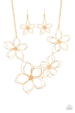 Paparazzi Flower Garden Fashionista - Gold - VENDOR _NAME - Sassy Sparkles $5 Jewelry