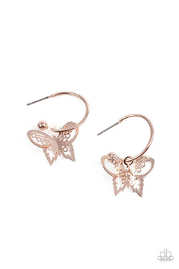 Paparazzi Butterfly Freestyle - Rose Gold - VENDOR _NAME - Sassy Sparkles $5 Jewelry