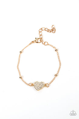 Heartachingly Adorable - Gold - VENDOR _NAME - Sassy Sparkles $5 Jewelry