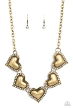 Load image into Gallery viewer, Paparazzi Kindred Hearts - Brass - VENDOR _NAME - Sassy Sparkles $5 Jewelry
