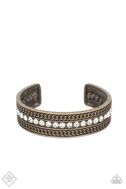 Paparazzi Grit Goals - Brass - VENDOR _NAME - Sassy Sparkles $5 Jewelry