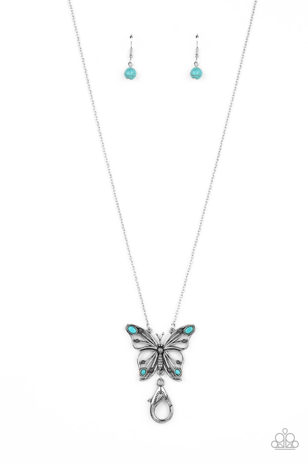 Paparazzi Badlands Butterfly - Blue (Lanyard)