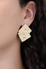 Load image into Gallery viewer, Paparazzi Square With Style - Gold - VENDOR _NAME - Sassy Sparkles $5 Jewelry
