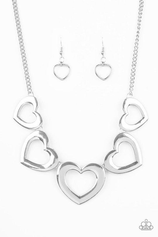 Paparazzi Hearty Hearts - Silver - VENDOR _NAME - Sassy Sparkles $5 Jewelry